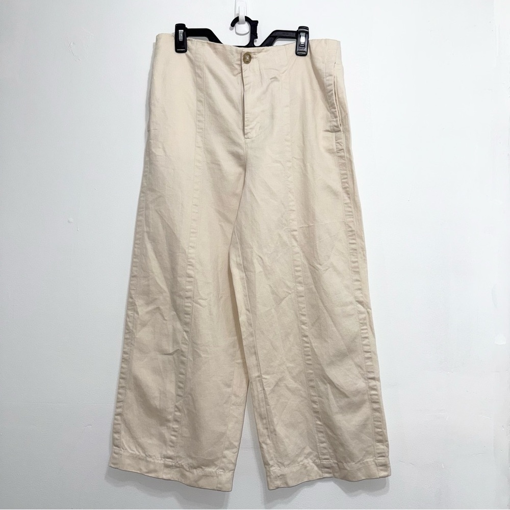 LOFT Wide Leg Pants in Cream